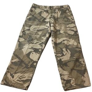 Vintage Wrangler Mens 38x30 Distressed Camouflage Baggy Wide Leg Cargo Pants